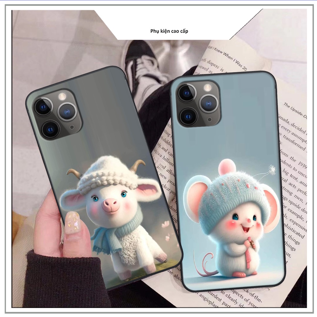 Ốp lưng iphone 11pro/11promax Viền Vuông in hình 12 con giáp Hot trend siêu dễ thương
