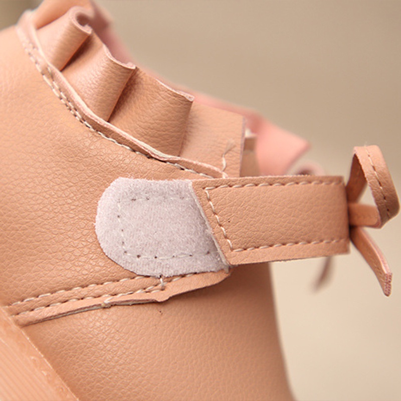 Babyfair. Bé gái Giày da tổng hợp Đế mềm Thời trang Thanh lịch Nơ dễ thương Trang trí nội thất Trẻ sơ sinh đi bộ