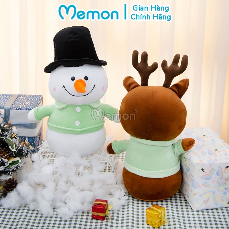 Gấu Bông Bộ Ba Người Tuyết, Tuần Lộc, Ông Già Noel Giáng Sinh Cao Cấp Memon