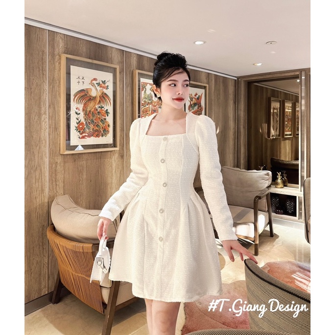 Váy Dạ Nhũ Hot Hit Thiết Kế Dánh Xoè Xếp Ly 2 Bên Hông