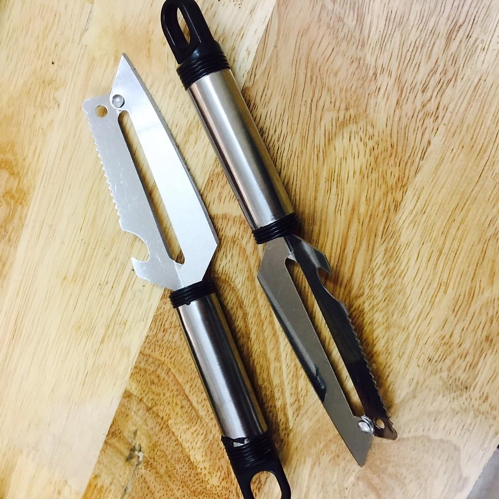 Dao nạo gọt rau củ quả 2 lưỡi đa năng bằng thép không gỉ tiện dụng