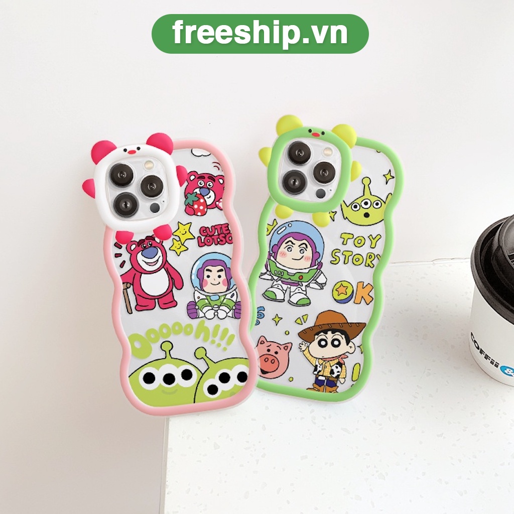 Ốp lưng iphone Toy Story gấu viền sóng lượn iphone 7plus/8/8plus/6/6plus/x/xr/xs/11/12/13/pro/max/plus/promax