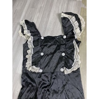 2hand đầm đen kiểu 2 dây eo 70cm mã 188
