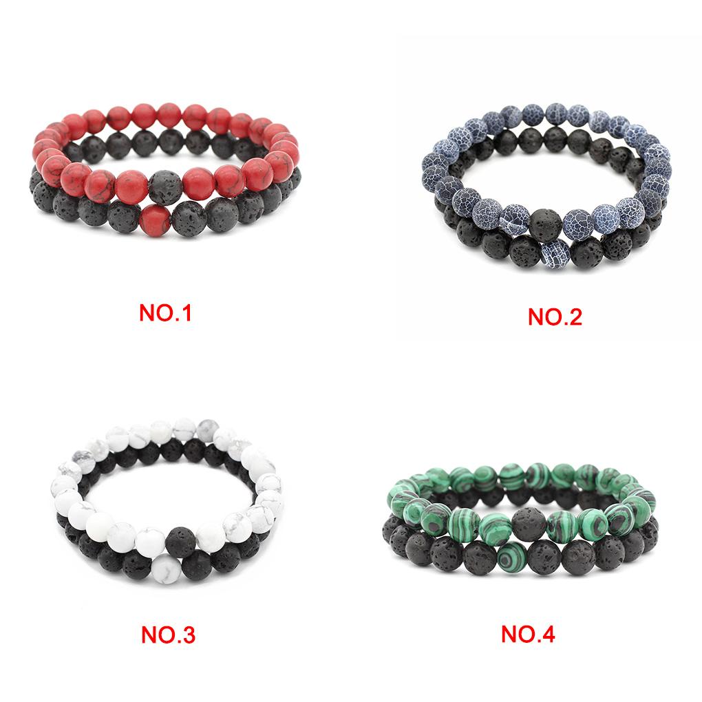 Vòng Tay Chuỗi Hạt Đá Núi Lửa 8mm Cho Cặp Đôi