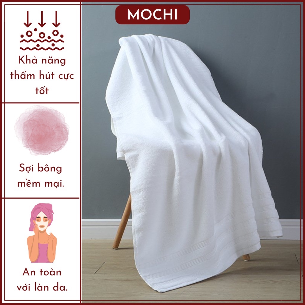 Khăn tắm khách sạn MOCHI 70x140cm với sợi bông 100% cotton dày thấm hút tốt quấn body