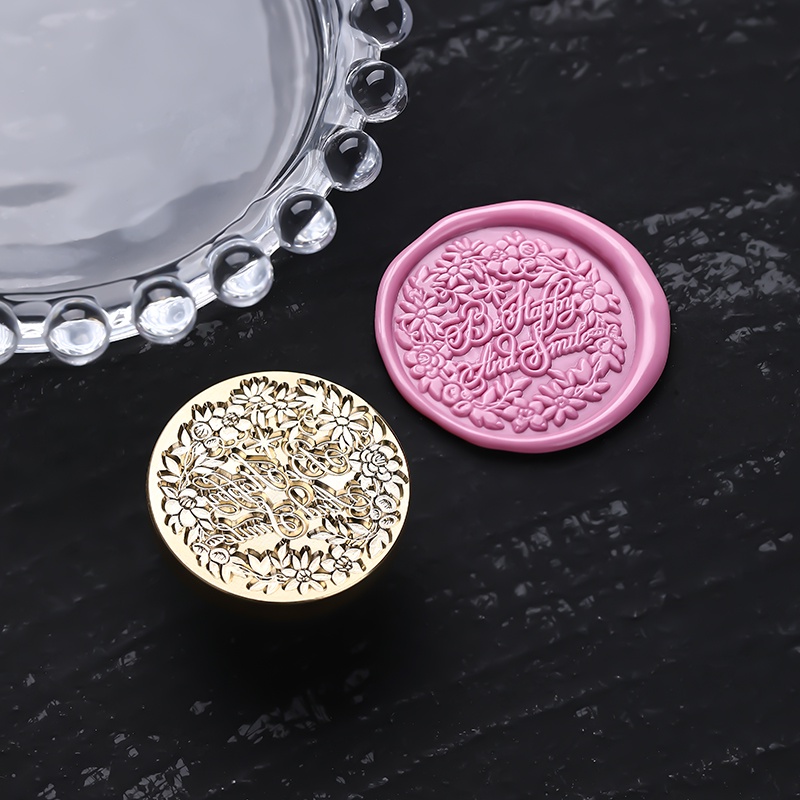 May Con Dấu Niêm Phong Bì Thư Bằng Sáp Hoa Lily Thung Lửa Đầu Đồng Phong Cách Mới