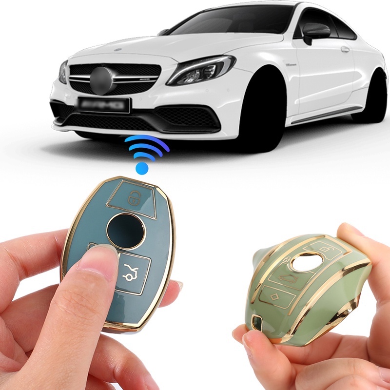 Bao Da, Vỏ Bảo Vệ, Ốp Chìa Khóa, Bọc Chìa Khóa Dùng Cho Xe Ô Tô Mercedes C, E, S, GLC, GLE, GLS, MAYBACH Trước Năm 2019