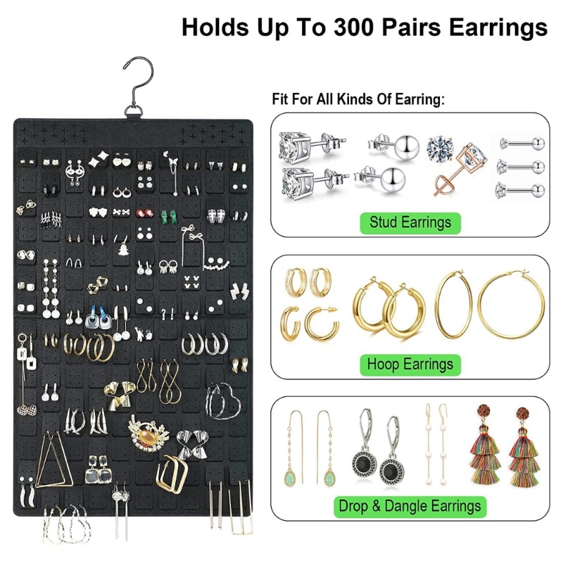 Flgo Hộp Đựng Trang Sức Hai Mặt Có Móc Xoay Treo Tường / Cửa