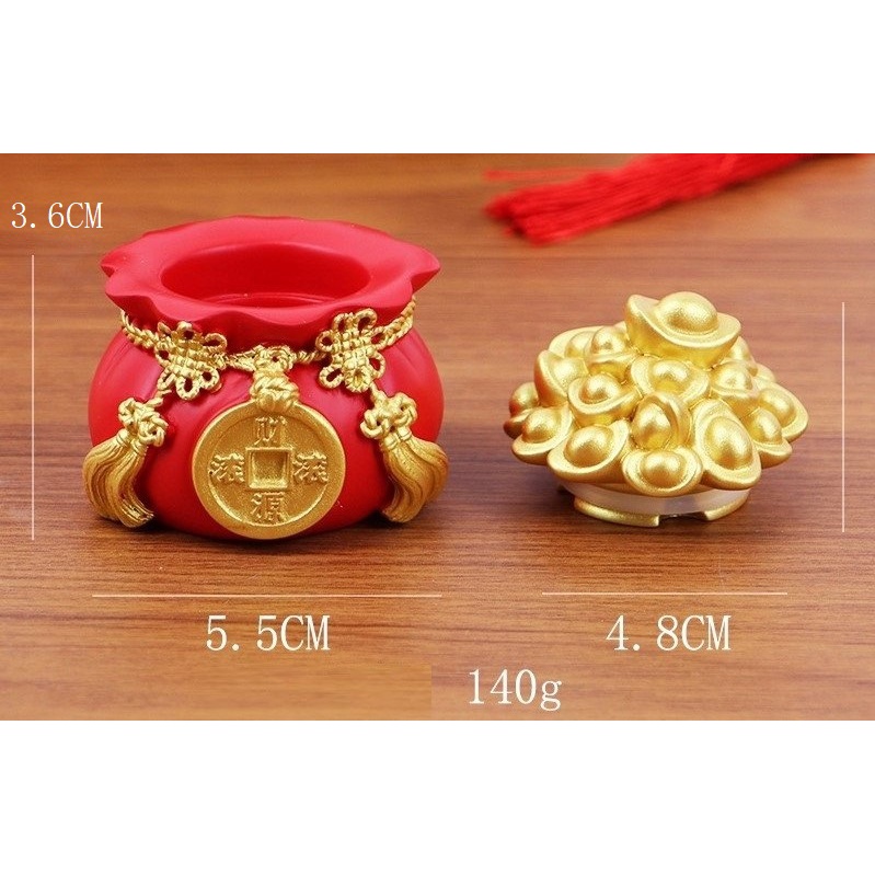 HŨ VÀNG ĐỰNG MUỐI GẠO TÀI LỘC BÀY BAN THẦN TÀI