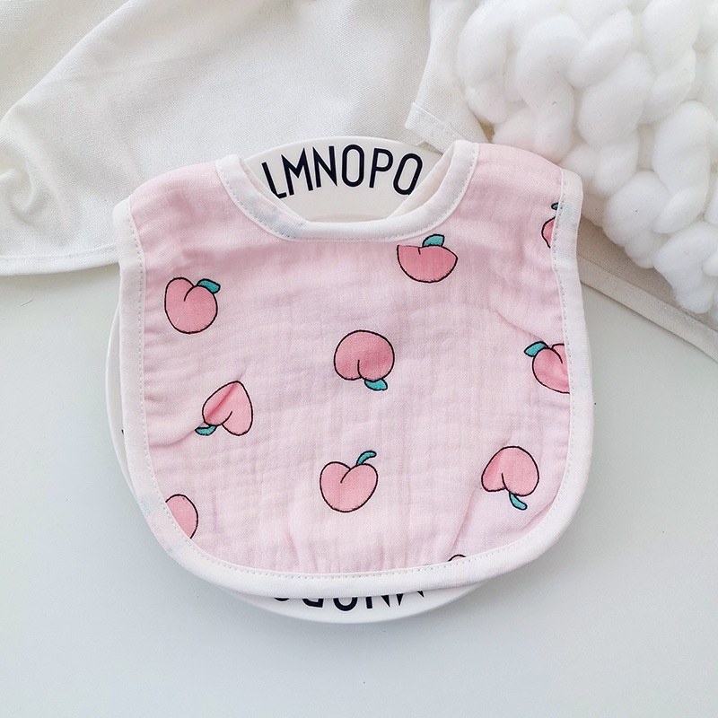 Yếm cổ vuông cho bé giữ ấm ăn dặm chất liệu muslin 100% cotton giá rẻ YV02