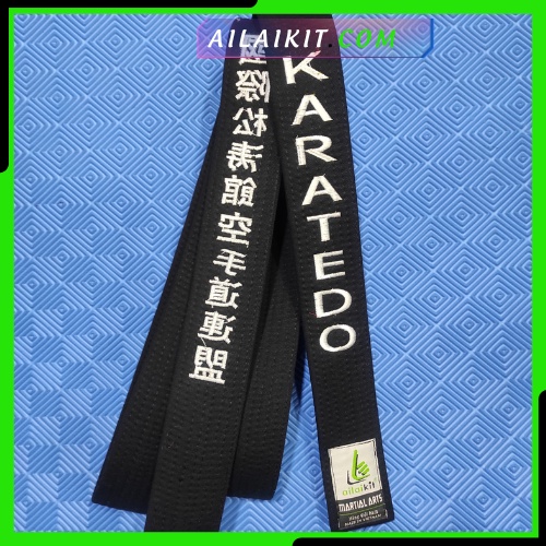 Đai Tốt màu Đen Môn Võ Không Thủ Đạo Thêu Chữ Nhật Ailaikit