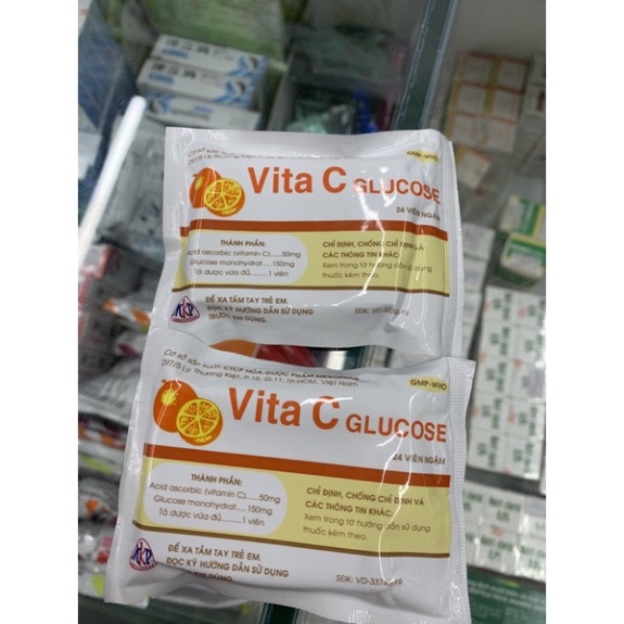 Viên ngậm vitamin C - Vita C Glucose gói 24 viên ngậm -Chính Hãng