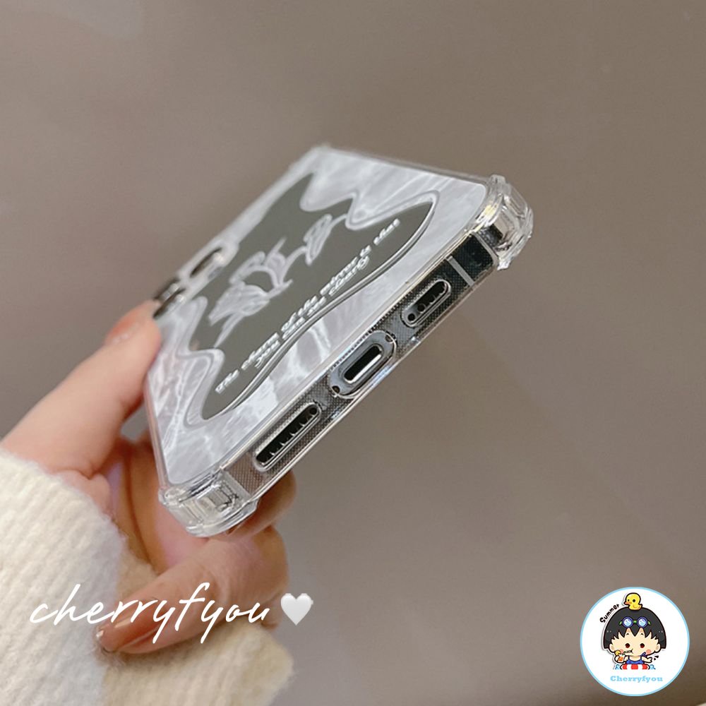 Ốp Điện Thoại Tpu Mềm Họa Tiết Hoa Tích Hợp Gương Trang Điểm Cho IPhone 11 12 13 14 Pro Max XS XR 7 8 Plus