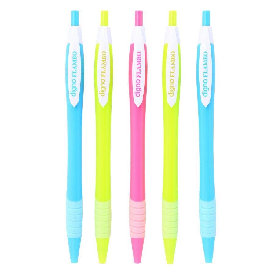 Hộp 10 Bút Bi Digno Flambo ngòi bút 0.6mm mực xanh