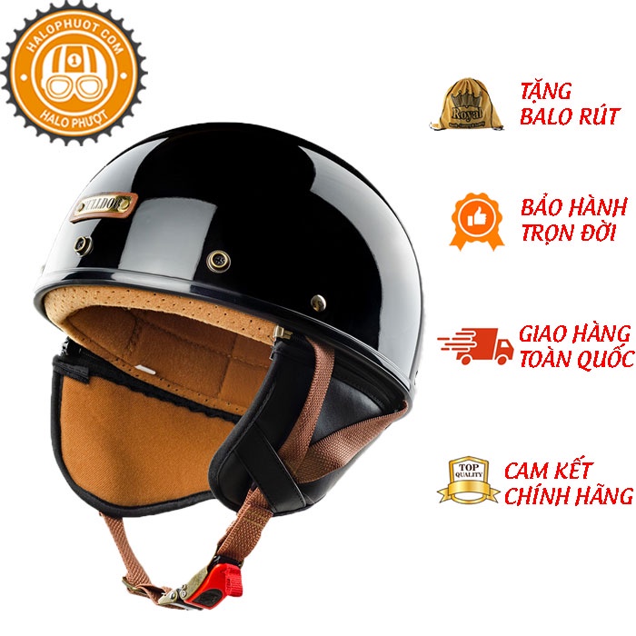 Mũ bảo hiểm Bulldog PUG Đen Bóng