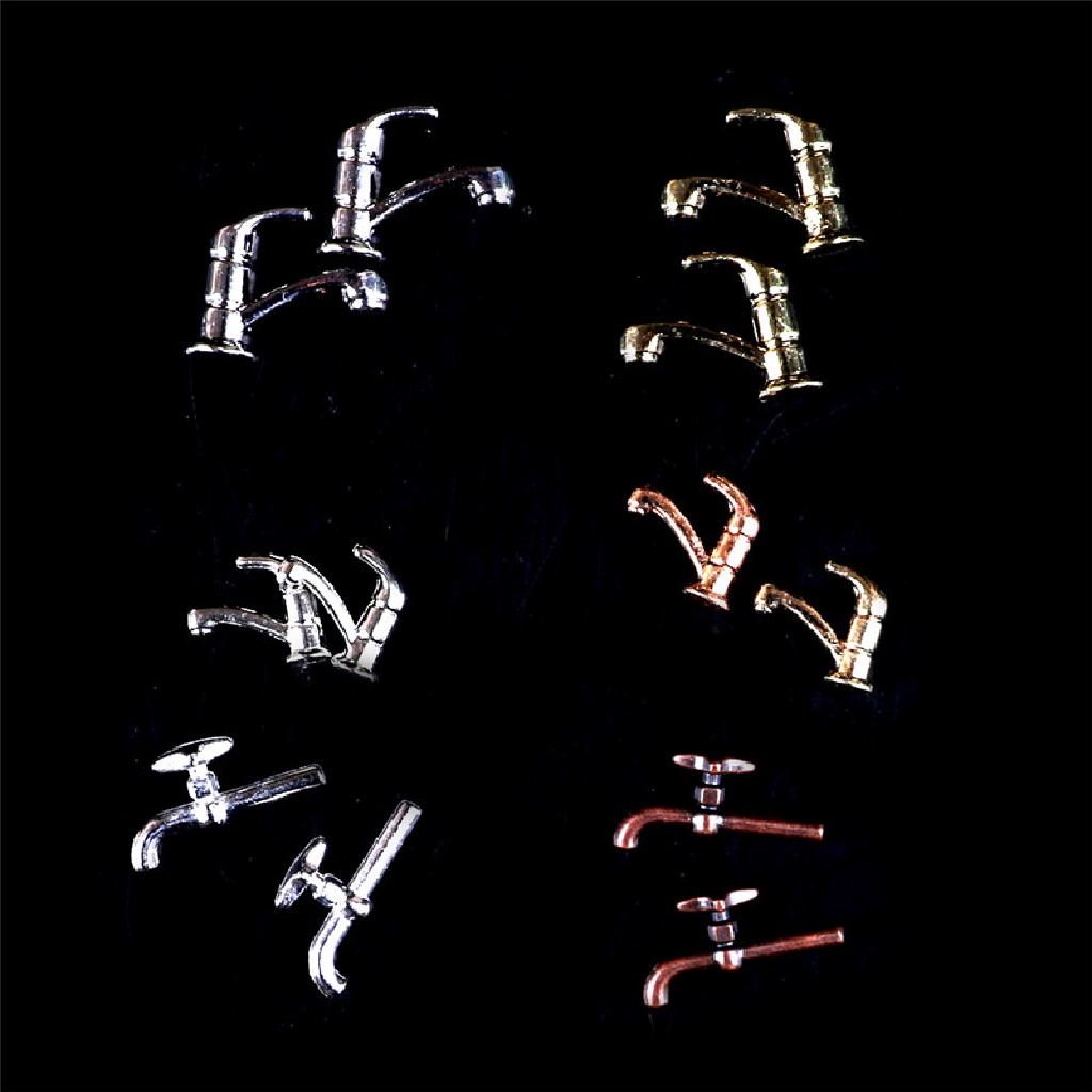 Bộ 2 Vòi Nước Bằng Hợp Kim Tỉ Lệ 1: 12 Dùng Trang Trí Nhà Búp Bê