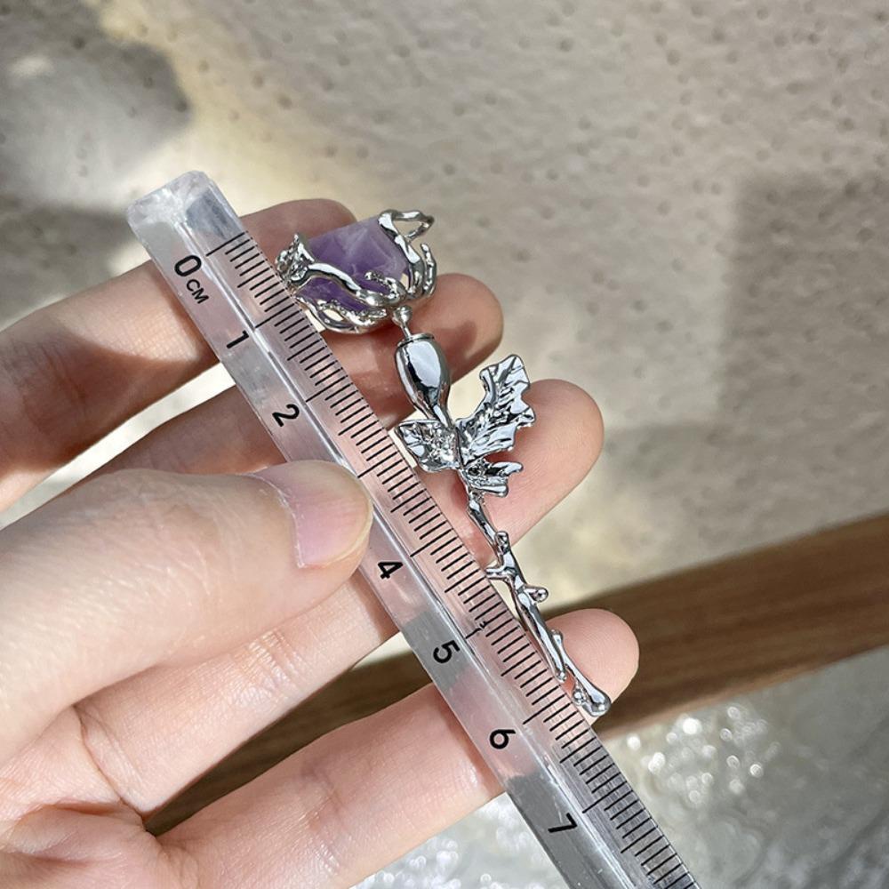 Mocho Khuyên Tai Dạng Móc Kẹp Hình Hoa Hồng Màu Trơn Thiết Kế Thời Trang Gothic Hàn Quốc Cho Nữ