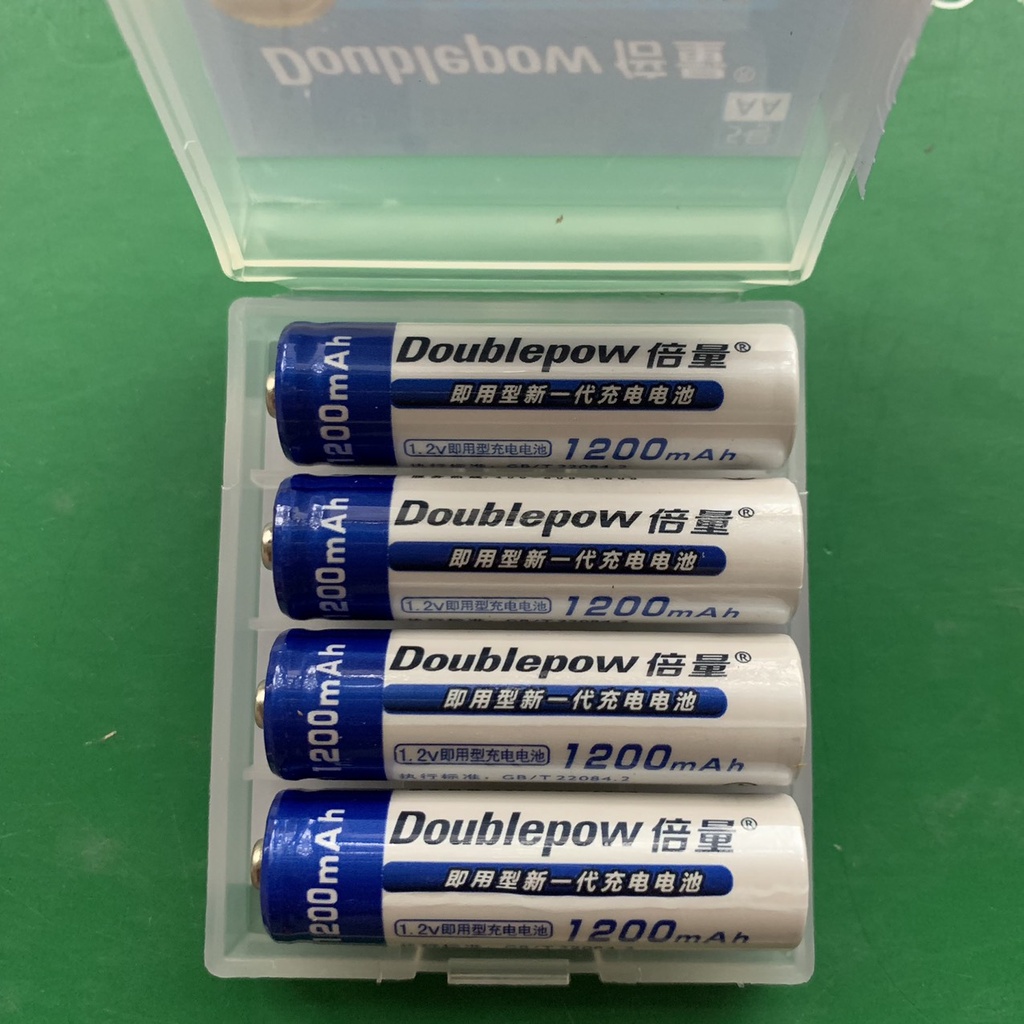 Máy sạc/ bộ sạc 4 viên pin AA/AAA DOUBLEPOW kèm 4 viên pin sạc AA 120mAh