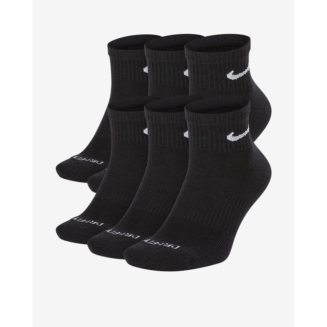 Set tất 6 đôi Nike Everyday Plus Socks, Dri-Fit Cushioned Training Ankle Socks