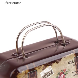 forstretrtn Retro Storage Tin Mini Box Rectangular Tinplate Suitcase Candy Snack Organizer EN