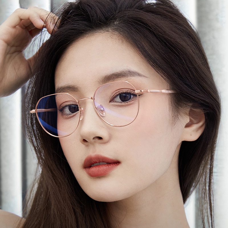 Mắt Kính Gọng Tròn Trong Suốt Chống Ánh Sáng Xanh Chống Bức Xạ Cho Nữ