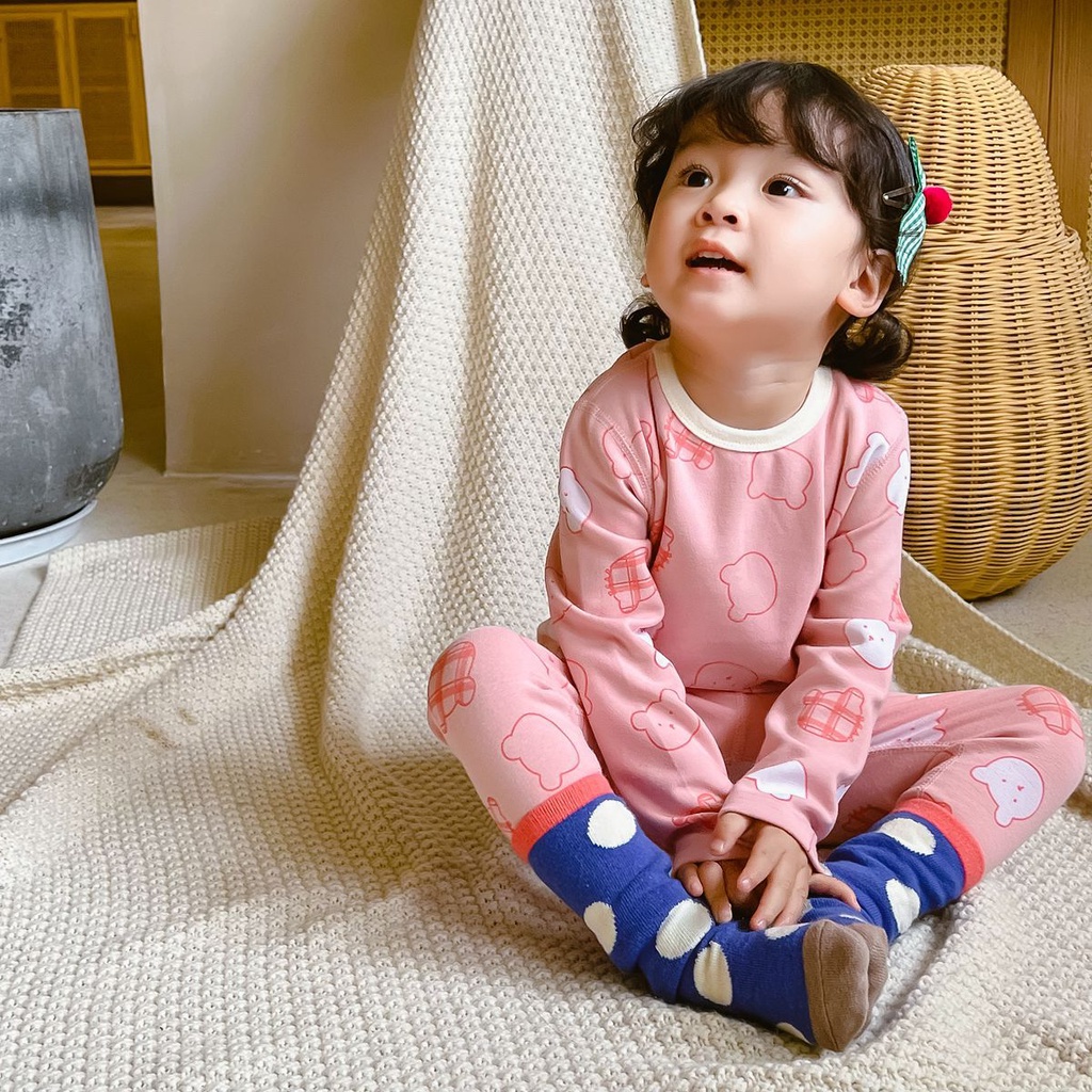 Đồ lót giữ ấm cho trẻ em Bộ Đồ Ngủ Cotton Thuần Khiết Giữ Nhiệt TTC477 Cho Bé Trai Và Bé Gái