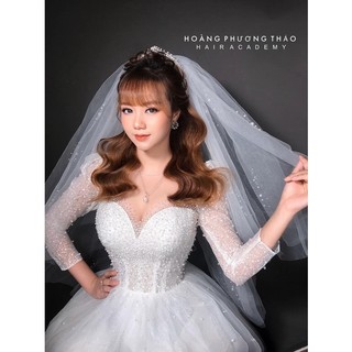 Voan phồng đính đá trai