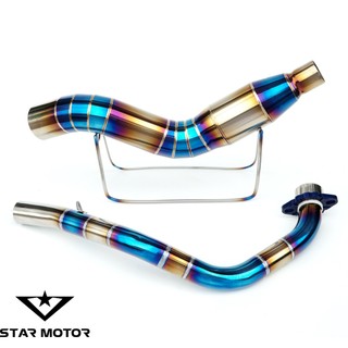 Cổ pô r15v3 | cổ pô titan bầu hơi tổ ong 2 khúc r15