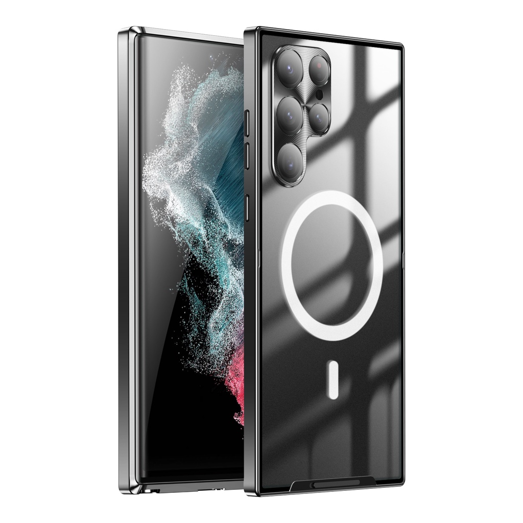 Ốp điện thoại TOPEWON mặt kính viền kim loại từ tính thích hợp cho Samsung Galaxy S22 S21 Ultra 5G S20 FE Note 20 Ultra