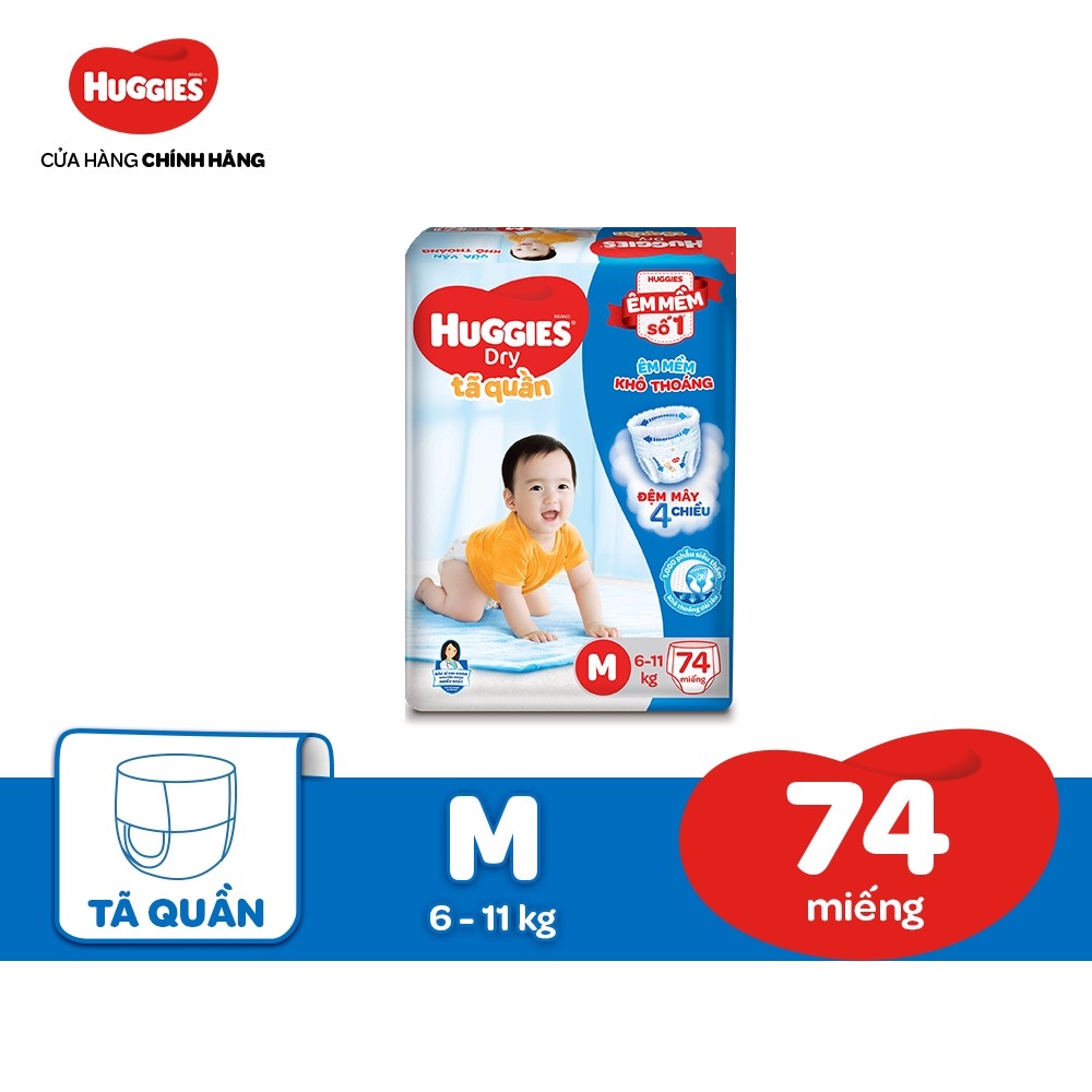 [MKB Gift] Tã quần Huggies Dry Super Jumbo M74