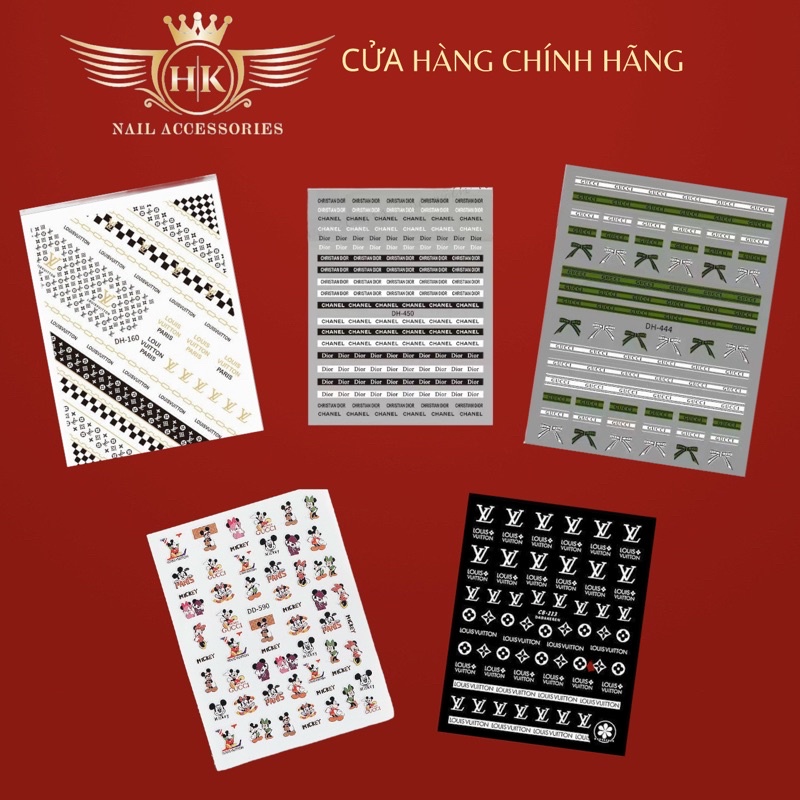 Sticker Nail dán HK NAIL ACCESSORIES trang trí móng