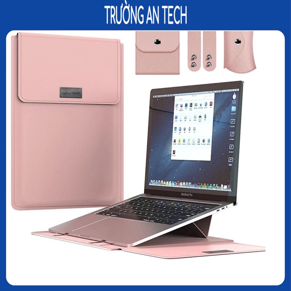 Bao Da PU Đựng Laptop 4 Trong 1 Cho Macbook Air Pro HP Lenovo Dell Acer Asus Notebook