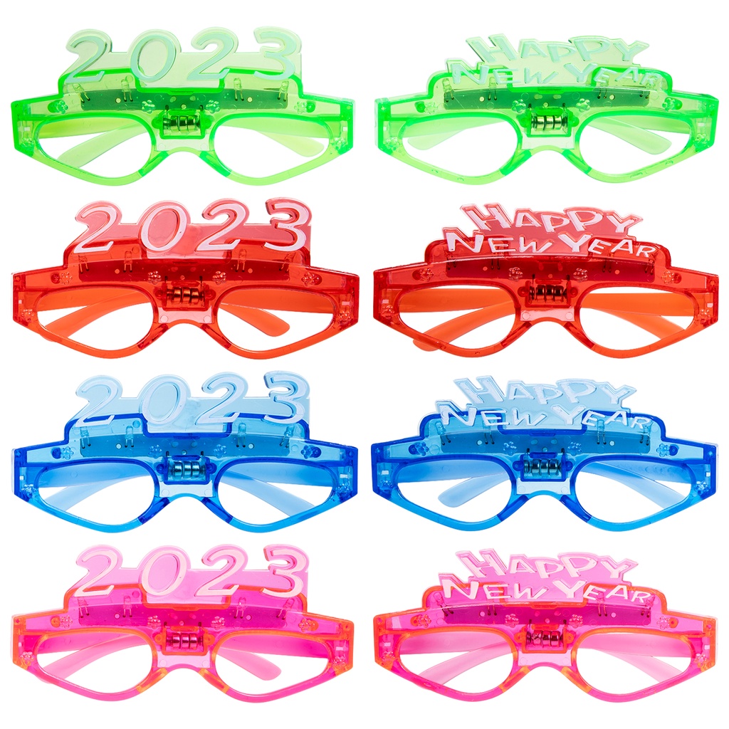 ❤♚❤ Set 8 Cặp Kính Mắt Dạ Quang Đa Năng Mừng Năm Mới 2023