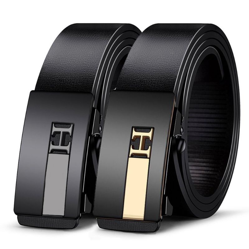 Thắt lưng nam bản nhỏ 3,2cm, dây nịt nam chữ H , nịt da nam khóa tự động thiết kế luôn trong giấu dây