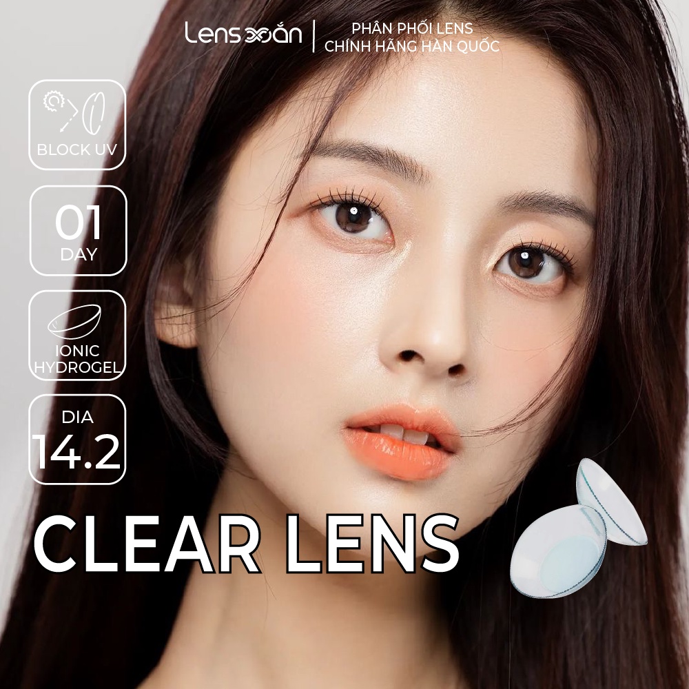 Kính áp tròng trong suốt LENS XOẮN lens mắt trong suốt unisex 6 tháng 1 năm CLEAR LENS