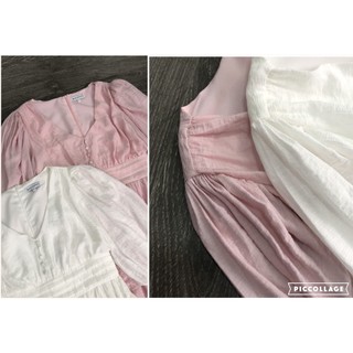 Đầm WAREH@USE xếp eo nút tay bồng