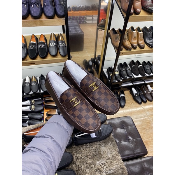 Giày nam Lv mẫu mới 2023, bản SC màu nâu với khoá vàng sang trọng,có kèm video tại shop