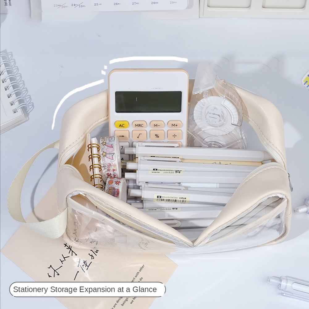 Túi Đựng Bút Trong Suốt Sức Chứa Lớn Dễ Thương Cho Học Sinh