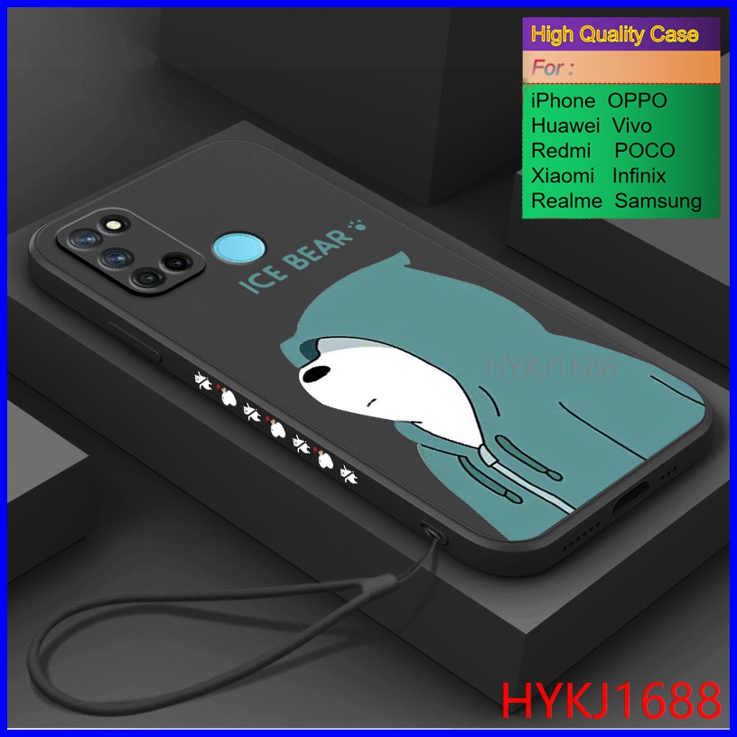Ốp lưng Realme 7i ốp lưng Realme C17 Ốp Điện Thoại tpu Silicon Hình Gấu Và Mũ Cho Realme 7i C17 HBX
