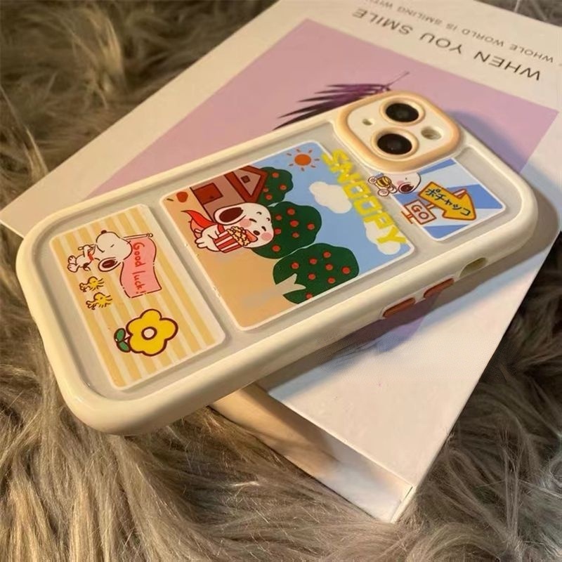 Ốp Điện Thoại Họa Tiết Hoạt Hình Snoopy Dễ Thương Cho IPhone 12 13 14 11 Pro Max X Xs Max Xr ppqwdr