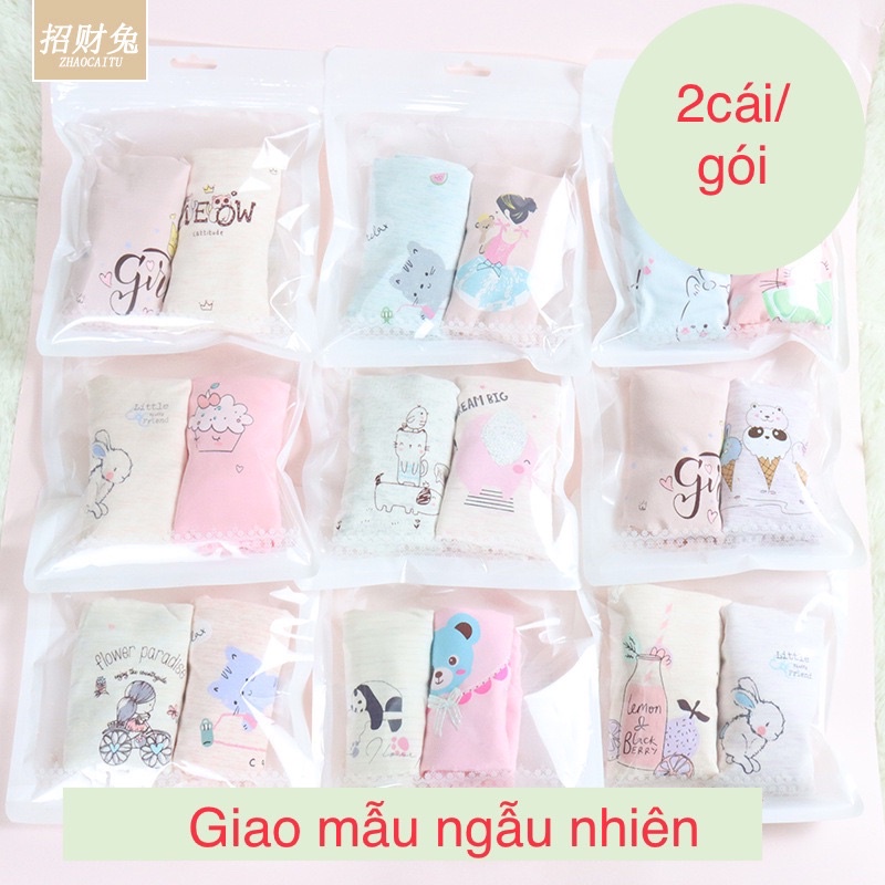 Set 2 quần chip đùi bé gái vải cotton thun lạnh, quần chip cho trẻ em từ 6-36kg. Có size đại cho bé 42kg