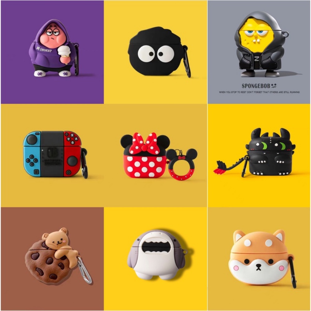 Phim hoạt hình dễ thương Puppy & Little Dinosaur cho vỏ tai nghe mềm Mini A3