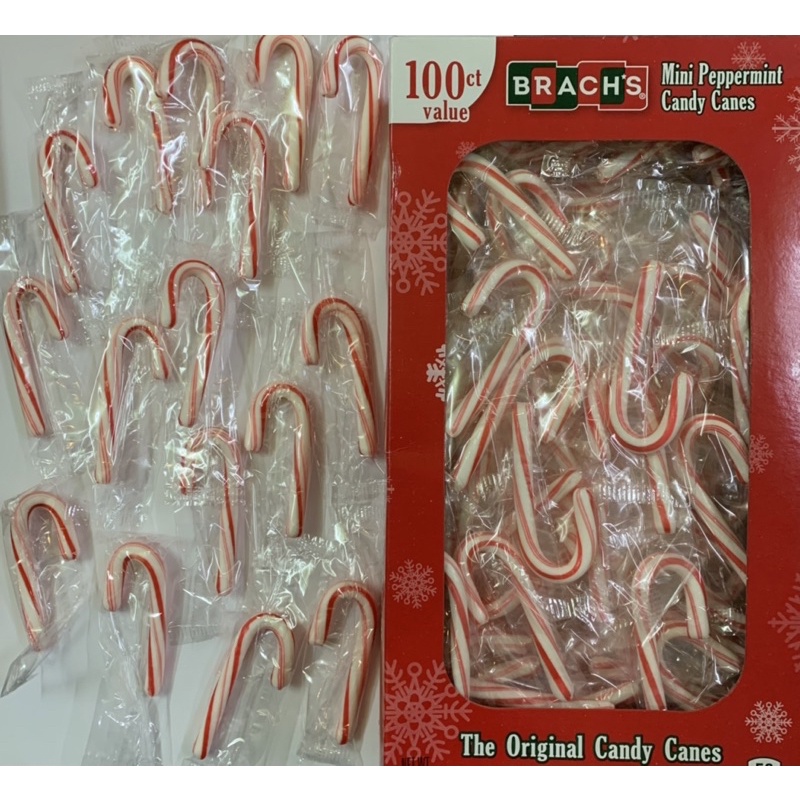 Combo 10 Cây Kẹo Giáng Sinh Bạc Hà Mini Brachs Peppermint Candy Canes - Mỹ