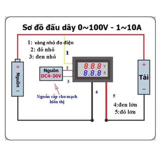 Đồng hồ đo điện áp DC 0-100V/10A