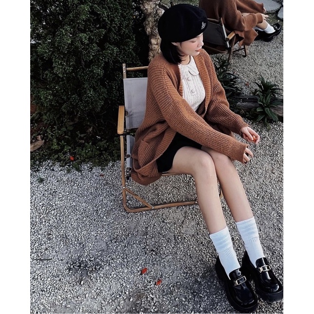 Giày Loafer nữ đế cao 4 phân - Giày da mềm - Bí Kíp Hack Dáng