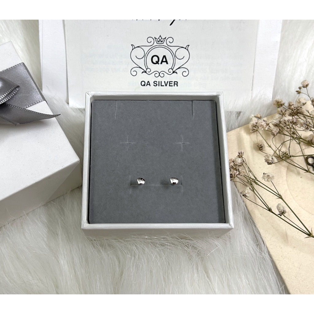 Bông tai bạc 925 hạt đậu mini khuyên nụ nhỏ nam nữ S925 BEAD QA Silver Earrings EA221102