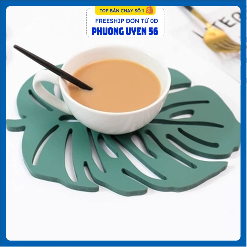 Lót Cốc Chiếc Lá Decor T9 (Chọn Size)