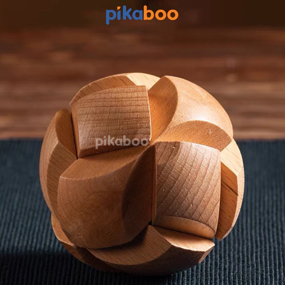 Đồ chơi lắp ráp khóa Khổng Minh cao cấp Pikaboo phát triển tư duy rèn tính kiên nhẫn chất liệu gỗ an toàn
