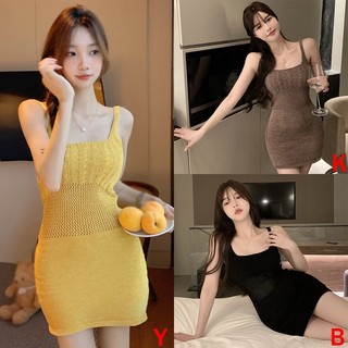 Đầm Dệt Kim Sát Nách Khoét Vai Phong Cách Hàn Quốc Quyến Rũ