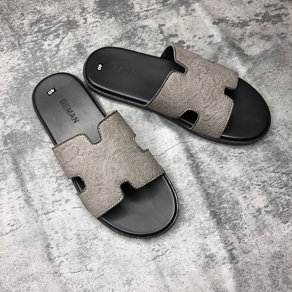 Dép nam quai ngang Beman BM2,da sần cao cấp,đế êm và ôm chân,form dáng dễ phối đồ,phù hợp mang hàng ngày